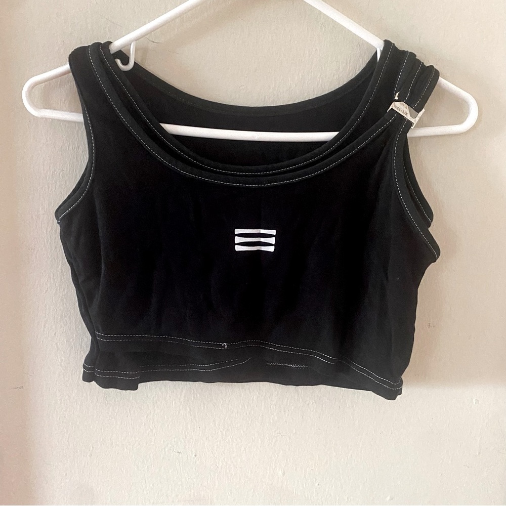 Wesame Black Layered Grunge Style Crop Top